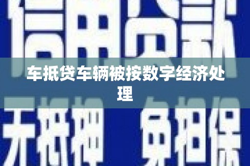 洋县车抵贷车辆被按数字经济处理